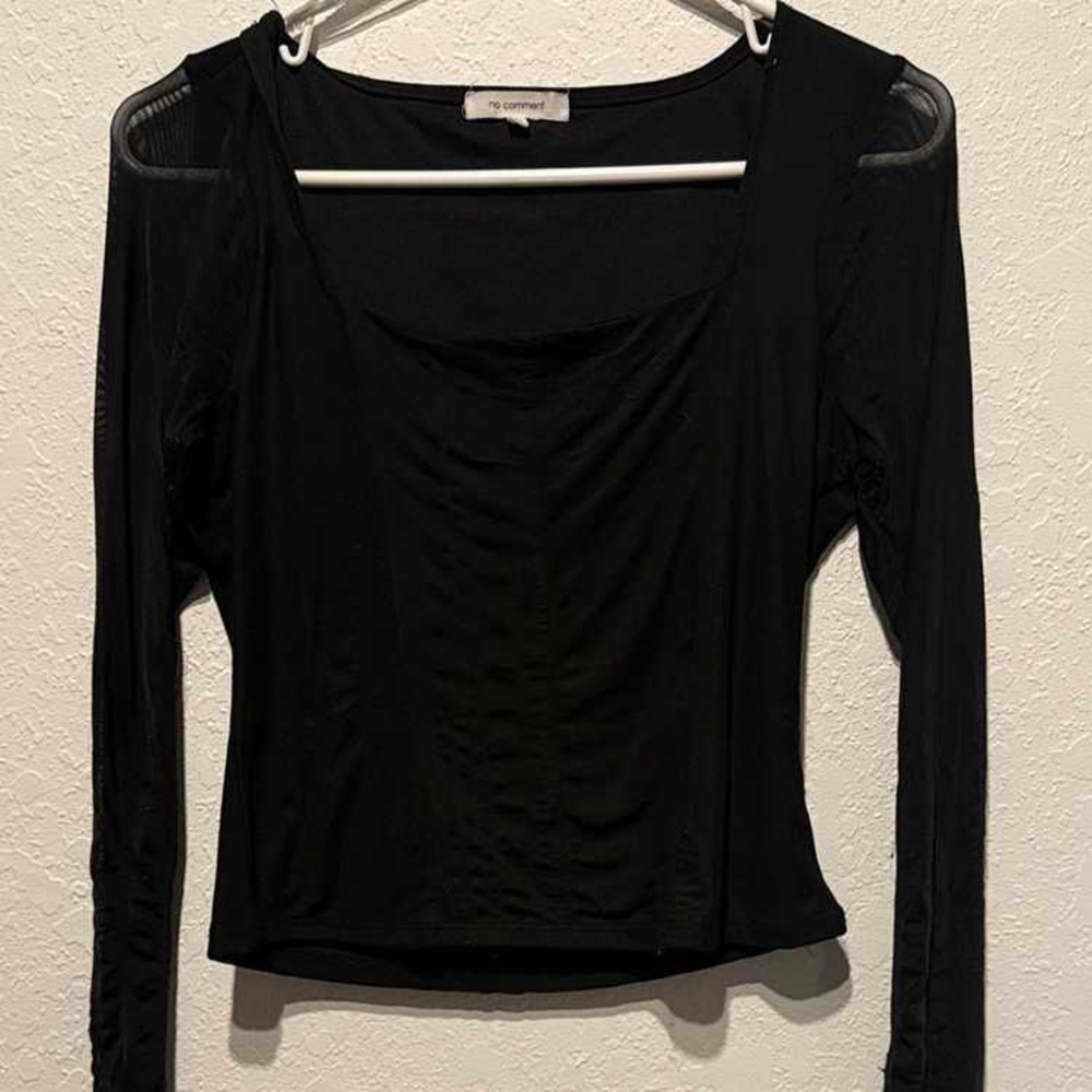 Chic Black Long Sleeve Women's Top
